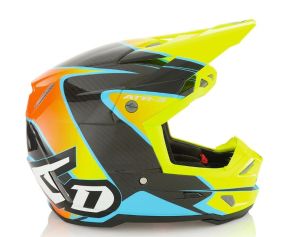 Casque enfant 6D ATR-3 Wave Cyan Orange Jaune Fluo Brillant