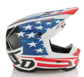 Casque 6D ATR-3 Patriot Rouge Blanc Bleu Brillant
