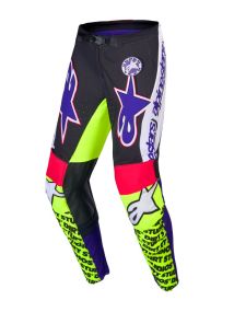Pantalon Alpinestars Supertech LE Dirt Studios Blanc Violet Jaune Fluo