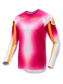 Maillot Alpinestars Supertech AFD Edition Limitée MIG Rose Fluo Blanc
