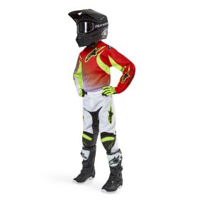 Tenue Complète Enfant Alpinestars Racer Lucent Blanc Rouge Jaune