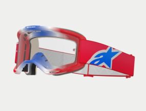 Masque Alpinestars Vision 5 Corp Rouge Blanc Bleu ecran Clair