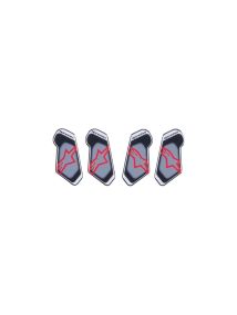 Stickers couvres articulations pour genouilleres Alpinestars RK-7 Noir Rouge