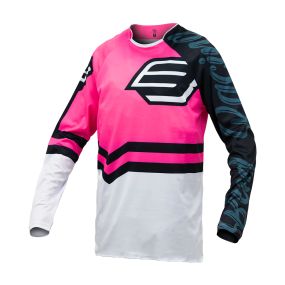 Maillot Enfant Bud Racing 95 2.0 Rose Fluo Blanc