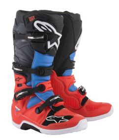 Bottes Alpinestars Tech 7 Rouge Fluo / Bleu / Gris / Noir
