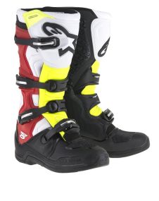 Bottes Alpinestars Tech 5 Noir Blanc Rouge Jaune Fluo
