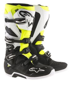 Bottes Alpinestars Tech 7 Noir Blanc Jaune Fluo