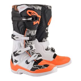 Bottes Alpinestars Tech 5 Blanc Noir Orange Fluo