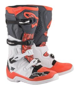 Bottes Alpinestars Tech 5 Blanc Gris Rouge Fluo