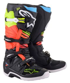 Bottes Alpinestars Tech 7 Noir Jaune Rouge Fluo