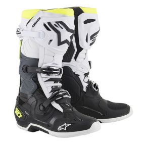 Bottes Alpinestars Tech 10 Noir/Blanc/Jaune Fluo