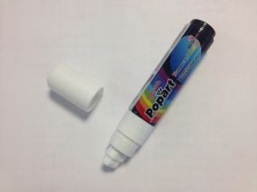 Stylo BLANC large effaçable pour panneauteur noir