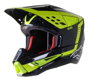 Casque Alpinestars S-M5 Beam Noir Anthracite Jaune Fluo Brillant