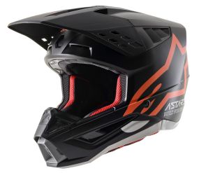 Casque Alpinestars S-M5 Compass Noir Orange Fluo Matt