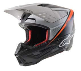 Casque Alpinestars S-M5 Rayon Noir Blanc Orange Fluo Matt