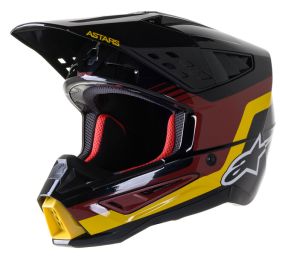 Casque Alpinestars S-M5 Venture Noir Bordeaux Jaune Brillant