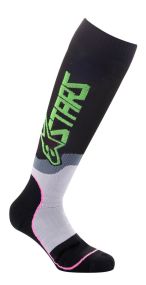 Chaussettes Alpinestars MX Plus-2 Noir Vert Rose Fluo