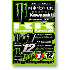 Planche de stickers D'cor Team Monster Kawasaki