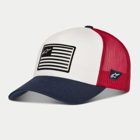 Casquette Alpinestars Flag Snapback Blanc Bleu Rouge
