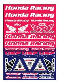 Planche de stickers Honda Racing Factory Effex