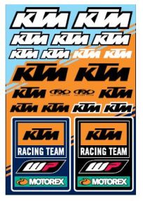 Planche de stickers KTM Racing Factory Effex