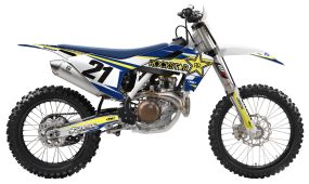 Kit déco seul Factory Effex Evo15 bleu/yellow  HUSQVARNA