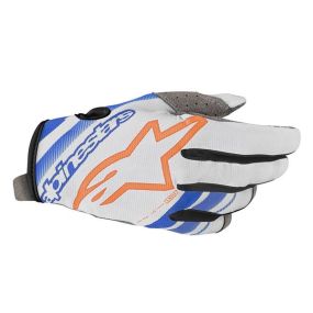 Gants Alpinestars Radar Gris Clair/ Bleu/ Orange Fluo