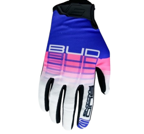 Gants BUD SX Lite Neon Violet Rose Fluo Blanc