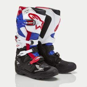 Bottes Alpinestars Honda Tech 7 Enduro Drystar Noir Blanc Bleu Rouge