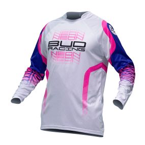 Maillot Enfant Bud Racing Neon Violet Rose Fluo Blanc