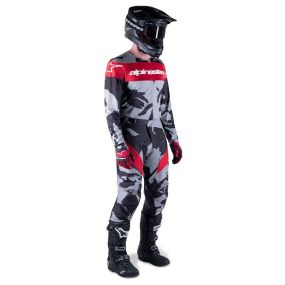Tenue Complète Enfant Alpinestars Racer Tactical Gris Camo Rouge
