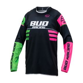 Maillot Bud Racing Lazer Rose Fluo Vert Fluo