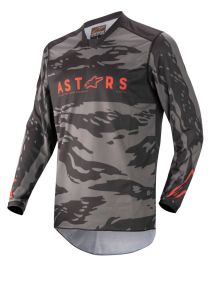 Maillot Alpinestars Racer Tactical Noir Gris Camo Rouge Fluo