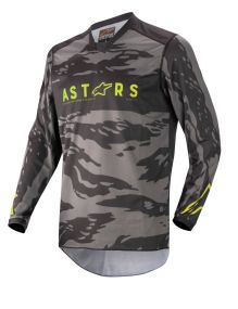 Maillot Alpinestars Racer Tactical Noir Gris Camo Jaune Fluo
