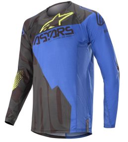 Maillot Alpinestars Techstar Factory Noir Bleu Jaune Fluo