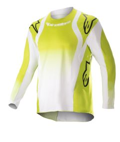 Maillot Enfant Alpinestars Racer Push Jaune Fluo Blanc