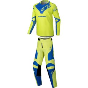 Tenue Complète Enfant Alpinestars Racer Veil Jaune Fluo Bleu