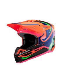 Casque enfant Alpinestars S-M3 Deegan Orange Fluo Violet Rose Fluo
