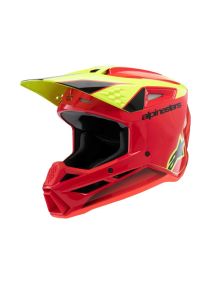 Casque enfant Alpinestars S-M3 Fray Rouge Jaune Fluo Noir Brillant