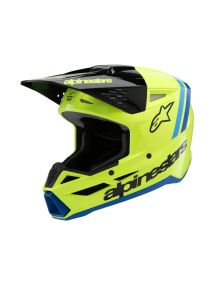 Casque enfant Alpinestars S-M3 Radium Jaune Fluo Noir Bleu Brillant