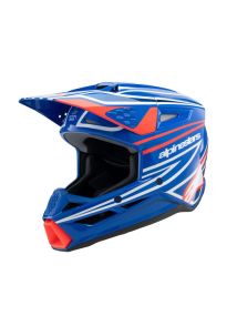 Casque enfant Alpinestars S-M3 Wurx Blue Rouge Blanc Noir Brillant