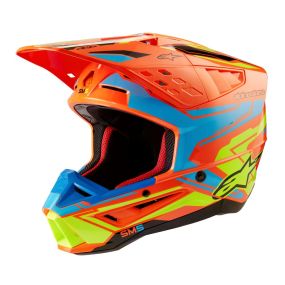 Casque Alpinestars S-M5 Action 2 Orange Fluo Cyan Jaune Fluo Brillant
