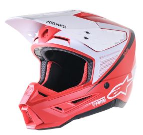 Casque Alpinestars S-M5 Rayon Rouge Brillant Blanc Matt