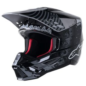 Casque Alpinestars S-M5 Solar Flare Noir Gris Or Brillant