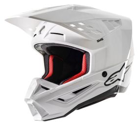 Casque Alpinestars S-M5 Solid Blanc Brillant
