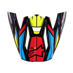 Visière Alpinestars S-M5 Action 2 Noir Jaune Fluo Rouge Vif Brillant