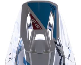 Visiere Alpinestars S-M5 Action Blanc Cyan Bleu Foncé Brillant