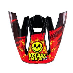 Visière Alpinestars S-M5 Rash Gris Foncé Rouge Vif Brillant