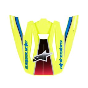 Visière Alpinestars S-M5 Sail Jaune Fluo Bleu Enamel Argent Brillant