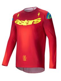 Maillot Alpinestars Supertech Maker Rouge Jaune Fluo